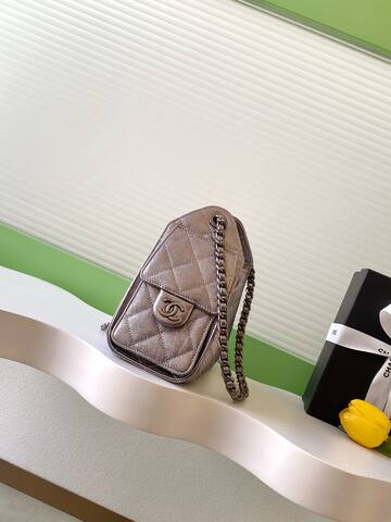 Chanel Metallic taupe shoulder Top Quality Replica