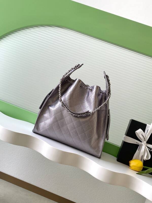 Chanel Metallic taupe quilted leather shoulder — Premium Replica