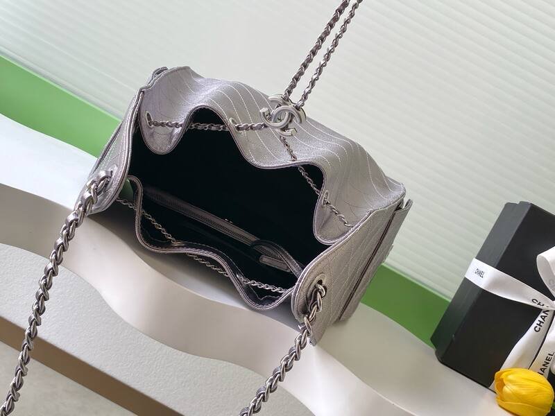 Chanel Metallic taupe quilted leather shoulder — Premium Replica