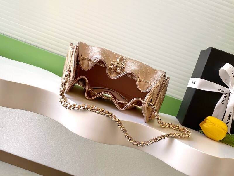 Chanel Drawstring Hobo Metallic rose gold shoulder — 1:1 Replica