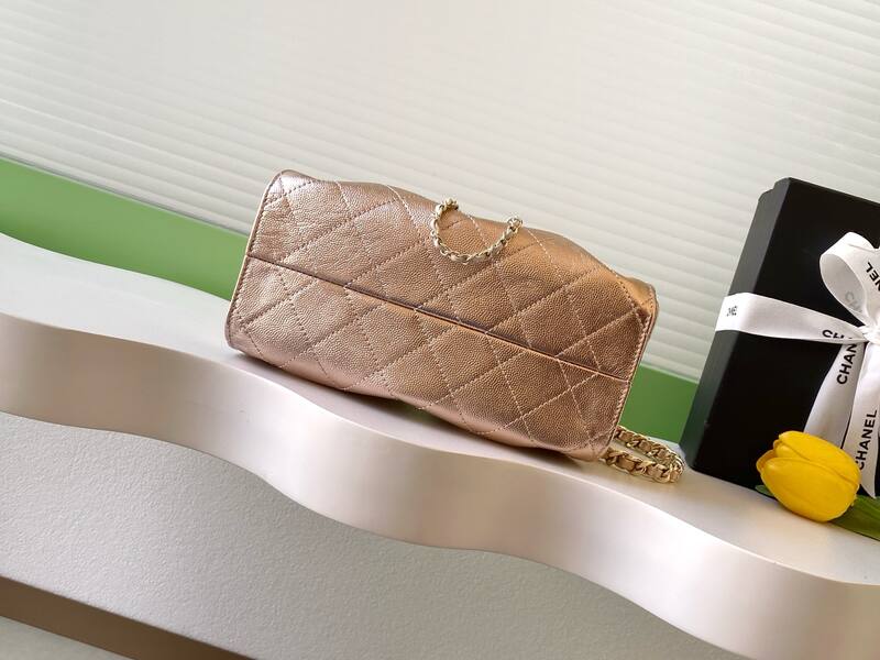 Chanel Drawstring Hobo Metallic rose gold shoulder — 1:1 Replica