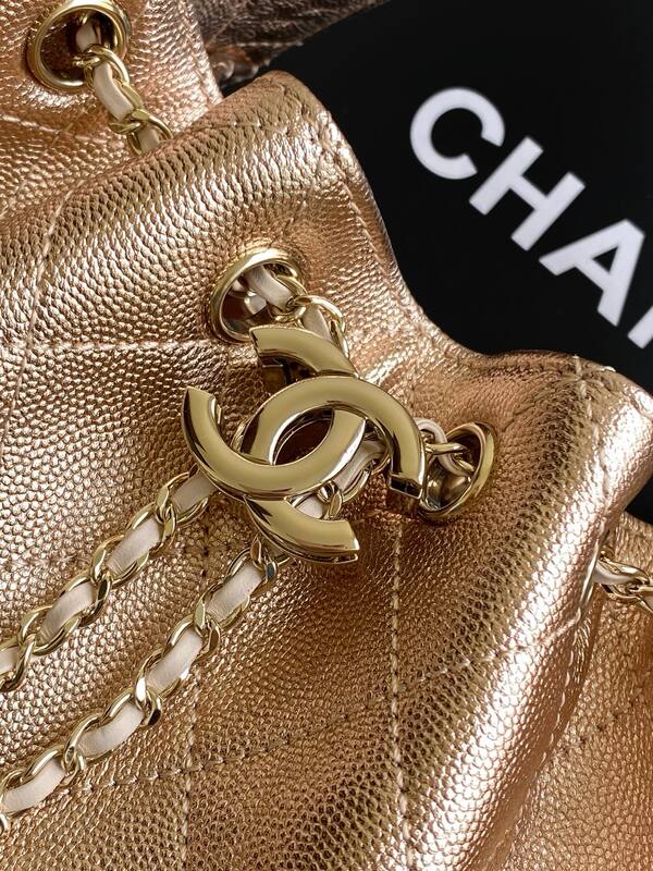 Chanel Drawstring Hobo Metallic rose gold shoulder — 1:1 Replica
