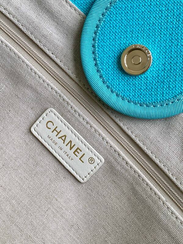 Chanel Turquoise canvas tote — 1:1 Replica