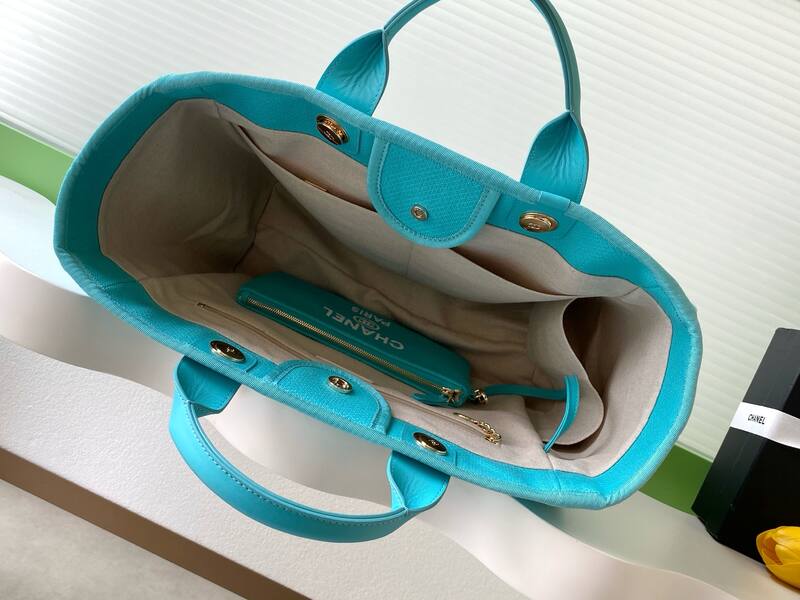 Chanel Turquoise canvas tote — 1:1 Replica