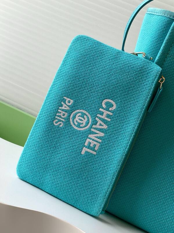 Chanel Turquoise canvas tote — 1:1 Replica