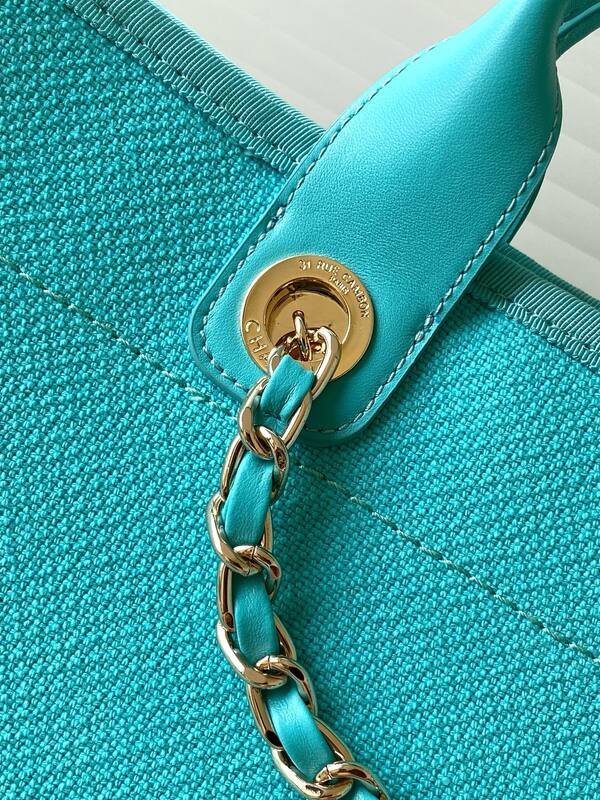 Chanel Turquoise canvas tote — 1:1 Replica