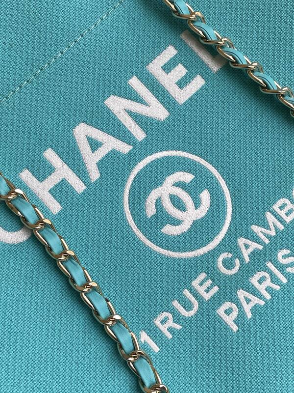 Chanel Turquoise canvas tote — 1:1 Replica