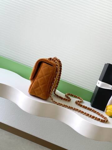 Chanel Classic Flap Brown suede shoulder AAA Quality Replica