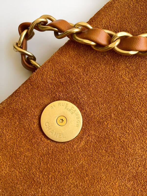 Chanel Classic Flap Brown suede shoulder — 1:1 Replica