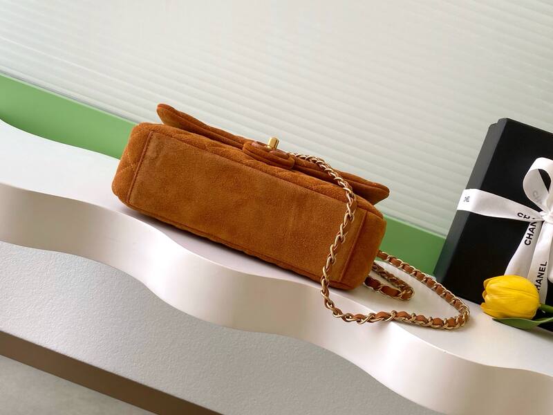 Chanel Classic Flap Brown suede shoulder — 1:1 Replica