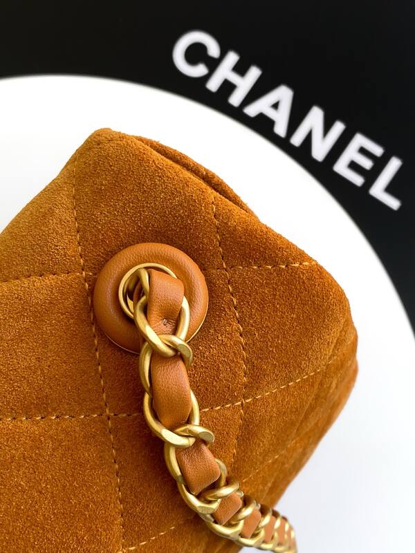 Chanel Classic Flap Brown suede shoulder — AAA Quality Replica