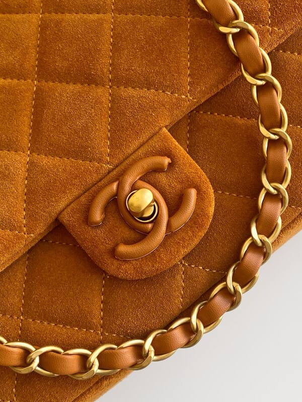 Chanel Classic Flap Brown suede shoulder — AAA Quality Replica