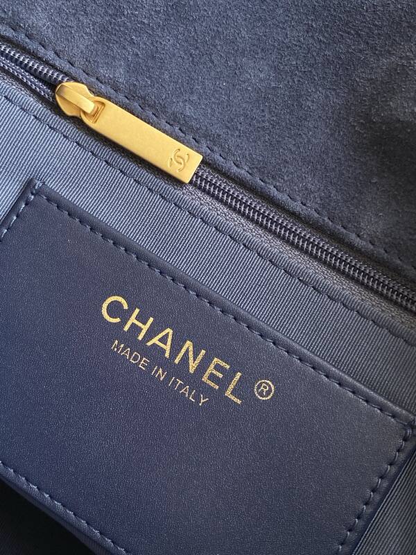 Chanel Classic Flap Navy suede shoulder — AAA Quality Replica