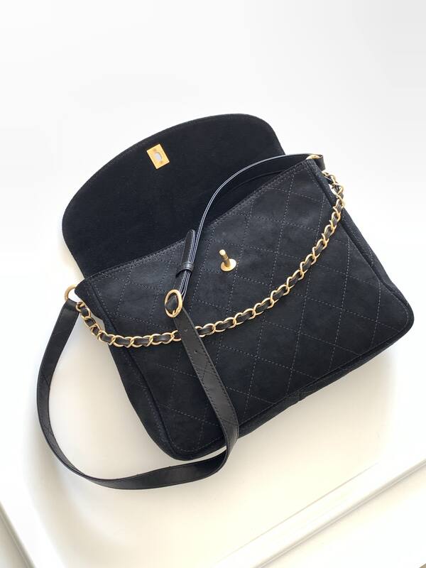 Chanel Black suede shoulder — Premium Replica