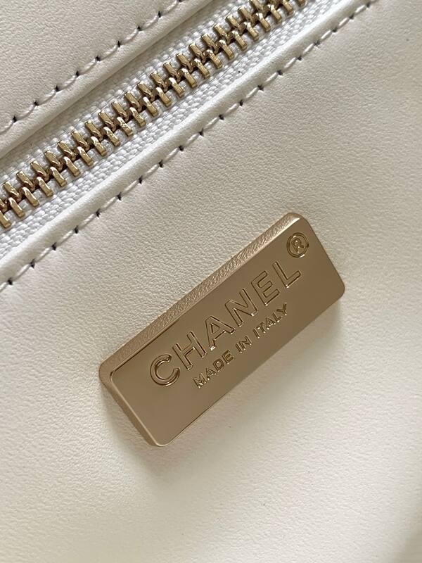 Chanel Classic Flap White multicolor tweed shoulder — Top Quality Replica