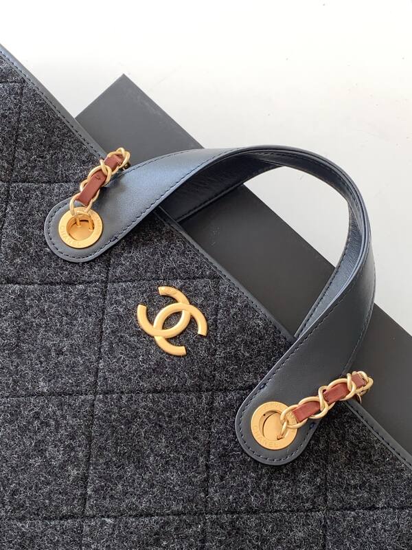 Chanel Dark grey felt tote — AAA Quality Replica