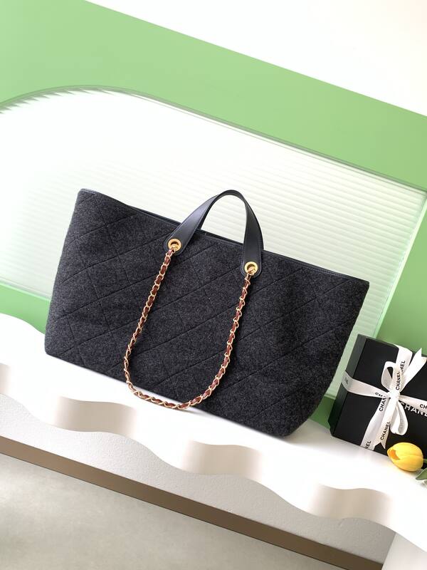 Chanel Dark grey felt tote — AAA Quality Replica
