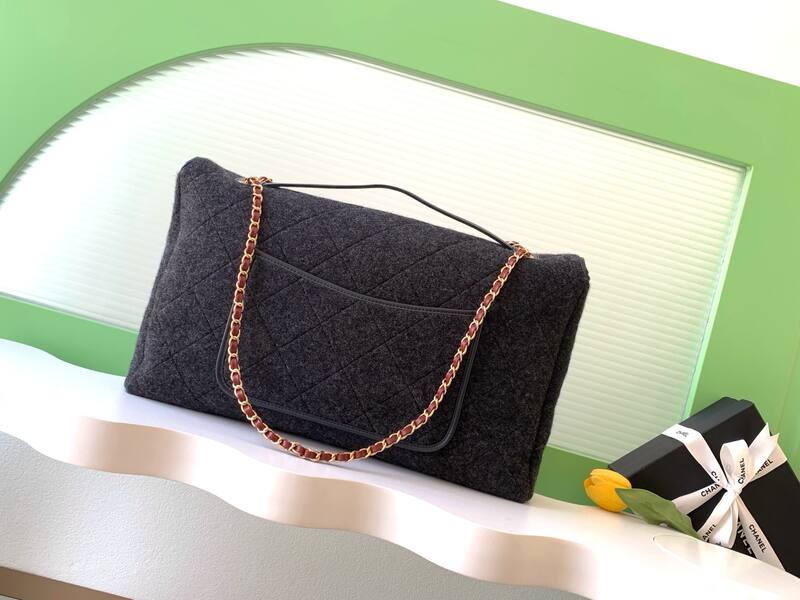 Chanel Dark gray felt shoulder — 1:1 Replica
