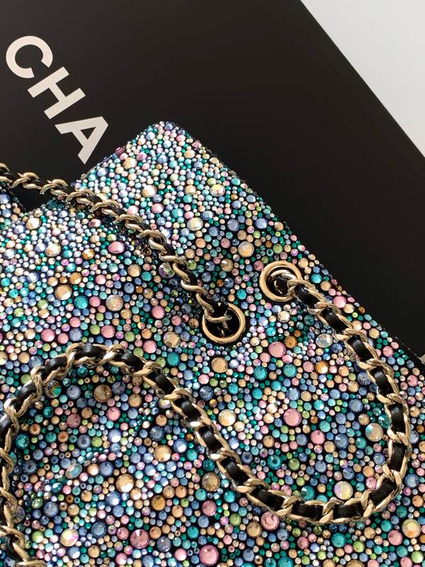 Chanel Classic Flap Multicolor crystal shoulder — Top Quality Replica