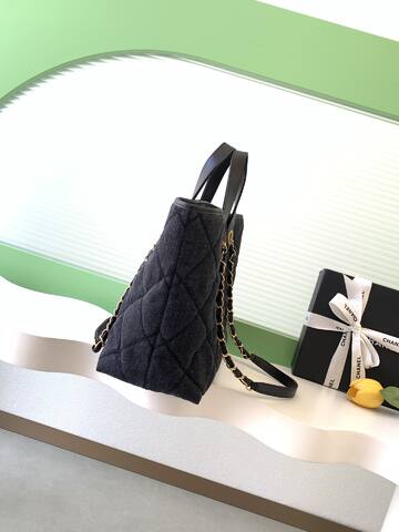 Chanel Dark Denim Black tote AAA Quality Replica