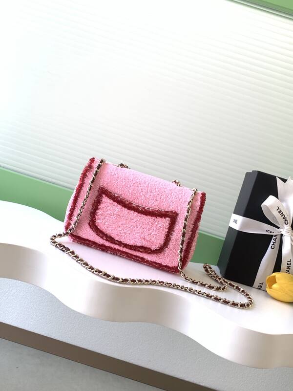 Chanel Classic Flap Pink sequins shoulder — Premium Replica