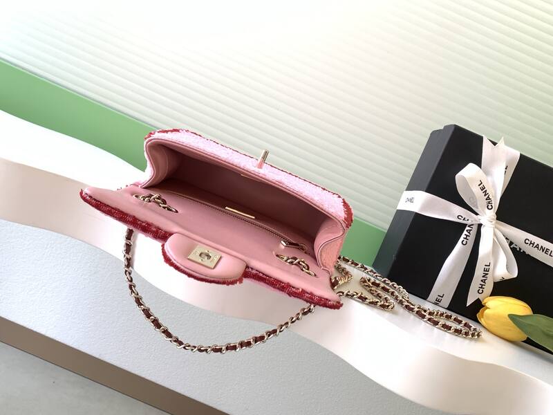 Chanel Classic Flap Pink sequins shoulder — Premium Replica