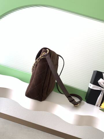Chanel Brown suede 30cm shoulder 1 1 Replica