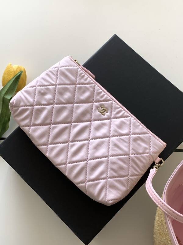 Chanel Beige straw and pink tote — Top Quality Replica