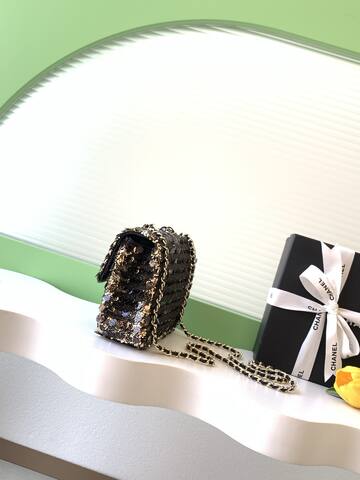 Chanel Classic Flap Black sequin shoulder Premium Replica