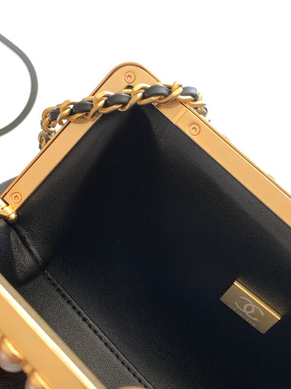 Chanel Coco Pearl Flap Black shoulder — Top Quality Replica