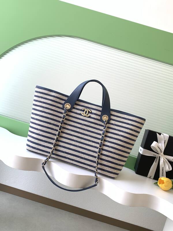 Chanel Blue and White Stripe Canvas tote — 1:1 Replica