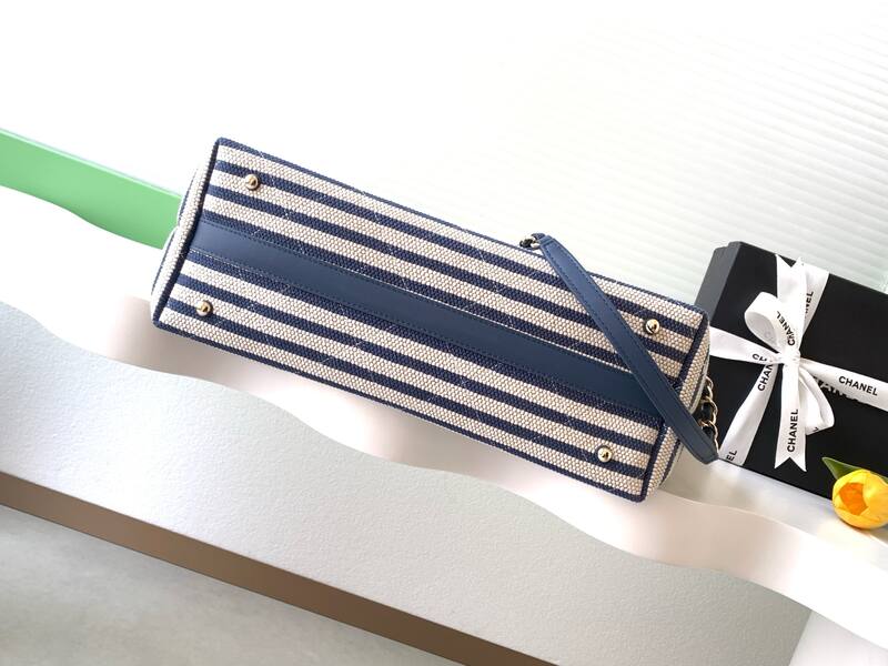 Chanel Blue and White Stripe Canvas tote — 1:1 Replica