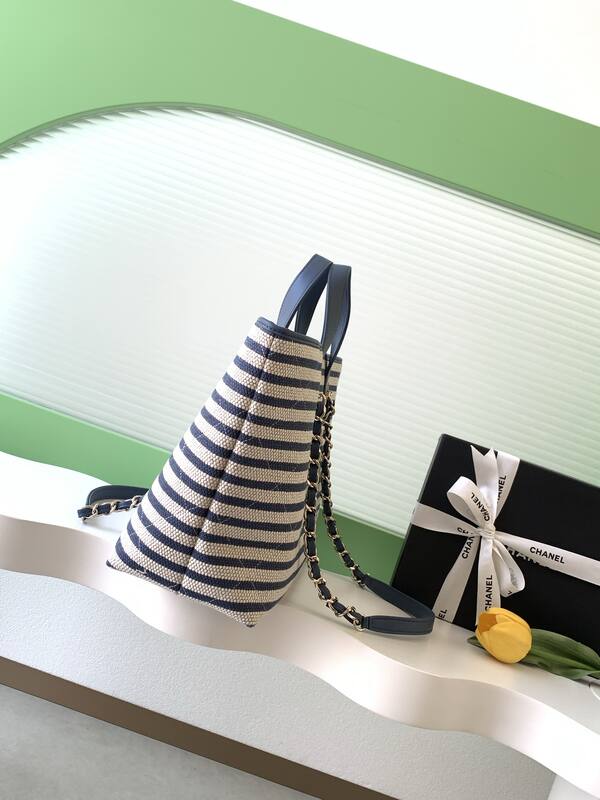 Chanel Blue and White Stripe Canvas tote — 1:1 Replica