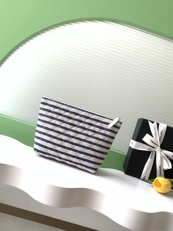 Chanel Blue and Beige striped canvas small everyday — AAA Quality Replica