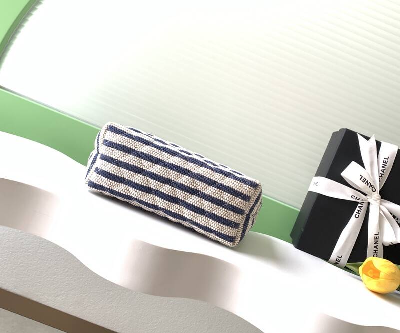 Chanel Blue and Beige striped canvas small everyday — AAA Quality Replica