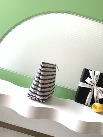 Chanel Blue and Beige striped canvas small everyday AAA Quality Replica