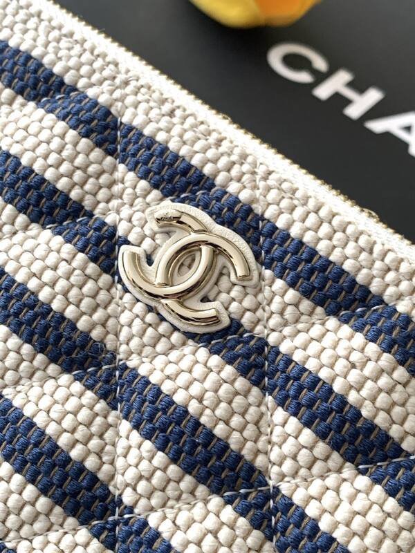 Chanel Blue and Beige striped canvas small everyday — AAA Quality Replica