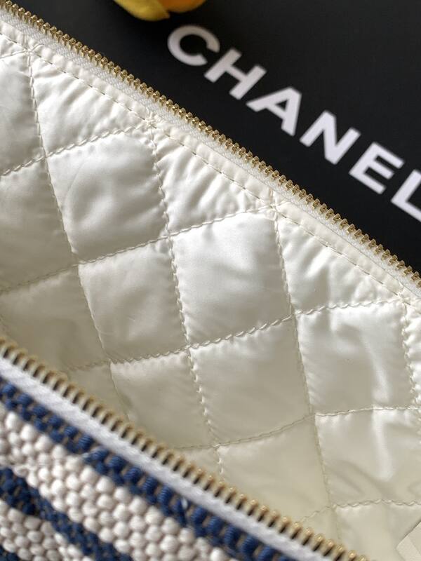 Chanel Blue and Beige Striped Fabric everyday — Top Quality Replica