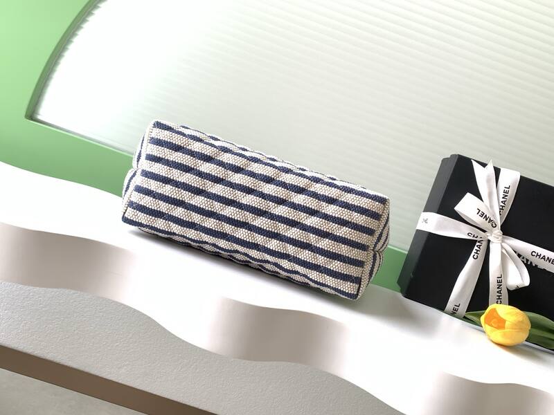 Chanel Blue and Beige Striped Fabric everyday — Top Quality Replica