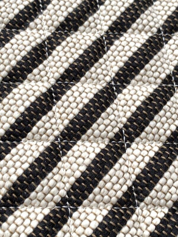 Chanel Black and White striped canvas large everyday — Top Quality Replica
