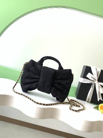 Chanel Black tweed shoulder Top Quality Replica
