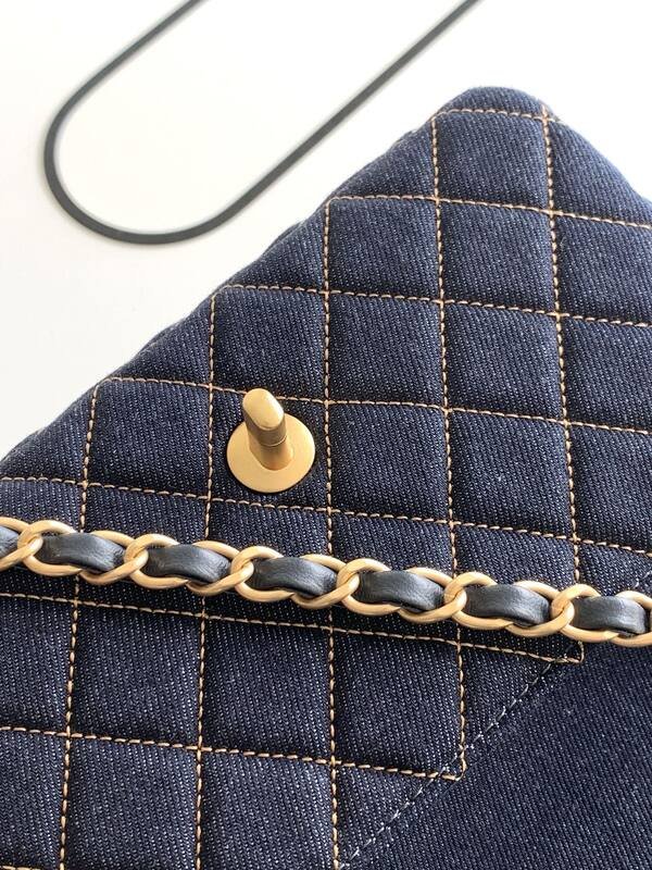 Chanel CF Mini Dark Blue Denim mini crossbody — Top Quality Replica