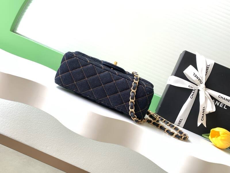 Chanel CF Mini Dark Blue Denim mini crossbody — Top Quality Replica