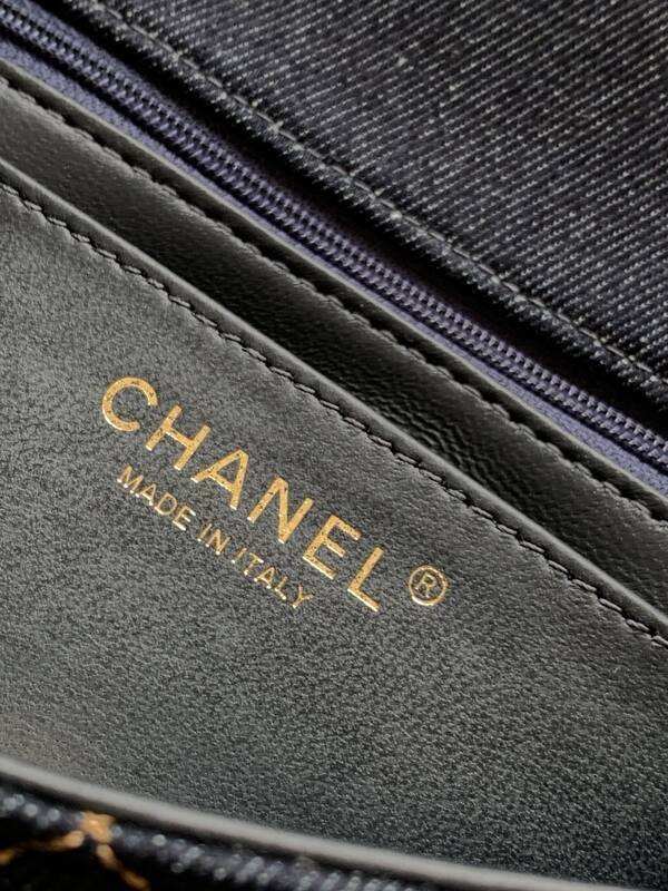 Chanel CF Mini Dark Blue Denim mini crossbody — Top Quality Replica