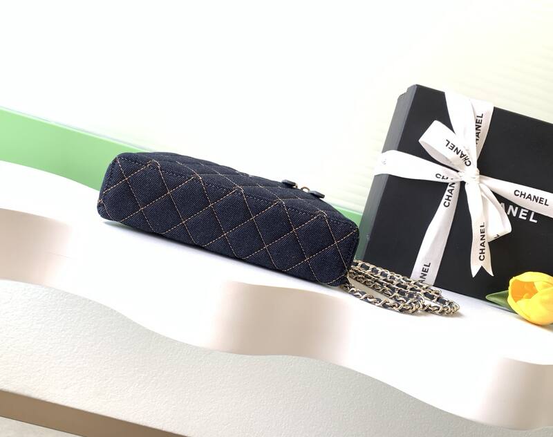Chanel Vanity Case Dark Blue Denim crossbody — Premium Replica
