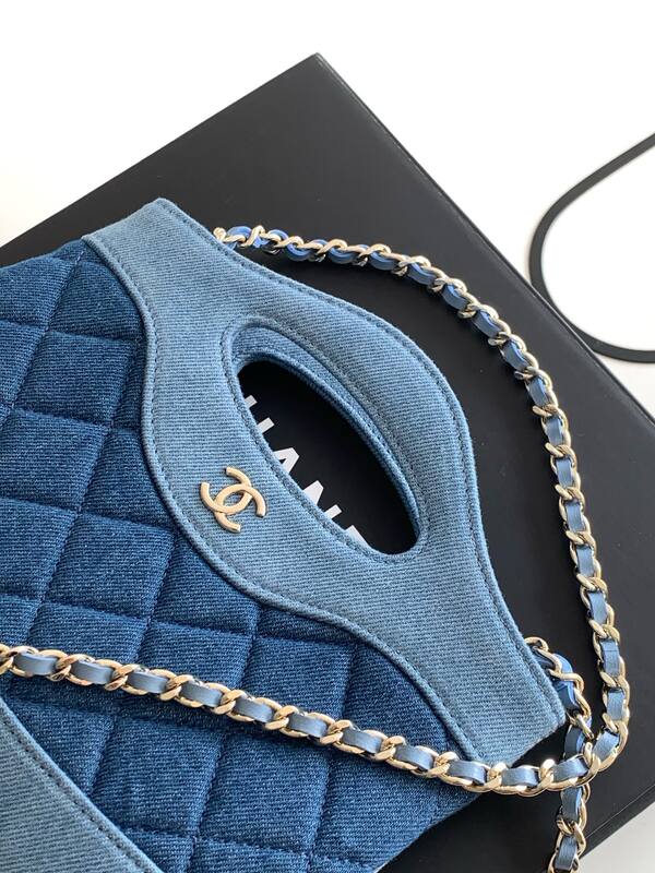 Chanel Blue denim Nano crossbody — 1:1 Replica