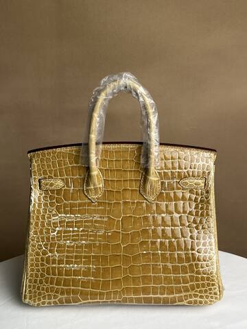 Hermes Birkin 25 High-gloss platinum alligator 25cm everyday AAA Quality Replica