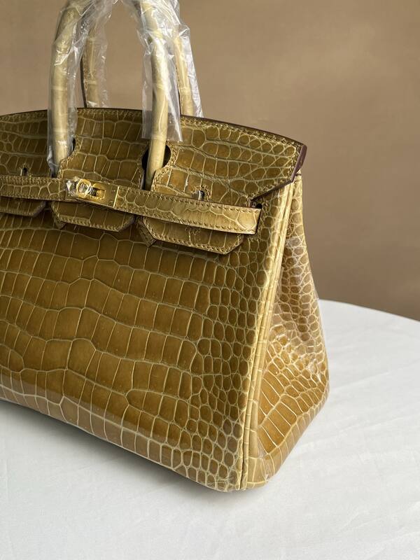 Hermes Birkin 25 High-gloss platinum alligator everyday — AAA Quality Replica