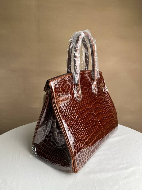 Hermes Birkin 30 Caramel Brown Alligator High Gloss 30 tote — 1:1 Replica
