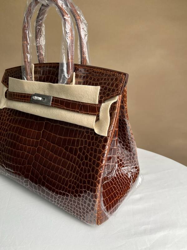 Hermes Birkin 30 Caramel Brown Alligator High Gloss 30 tote — 1:1 Replica